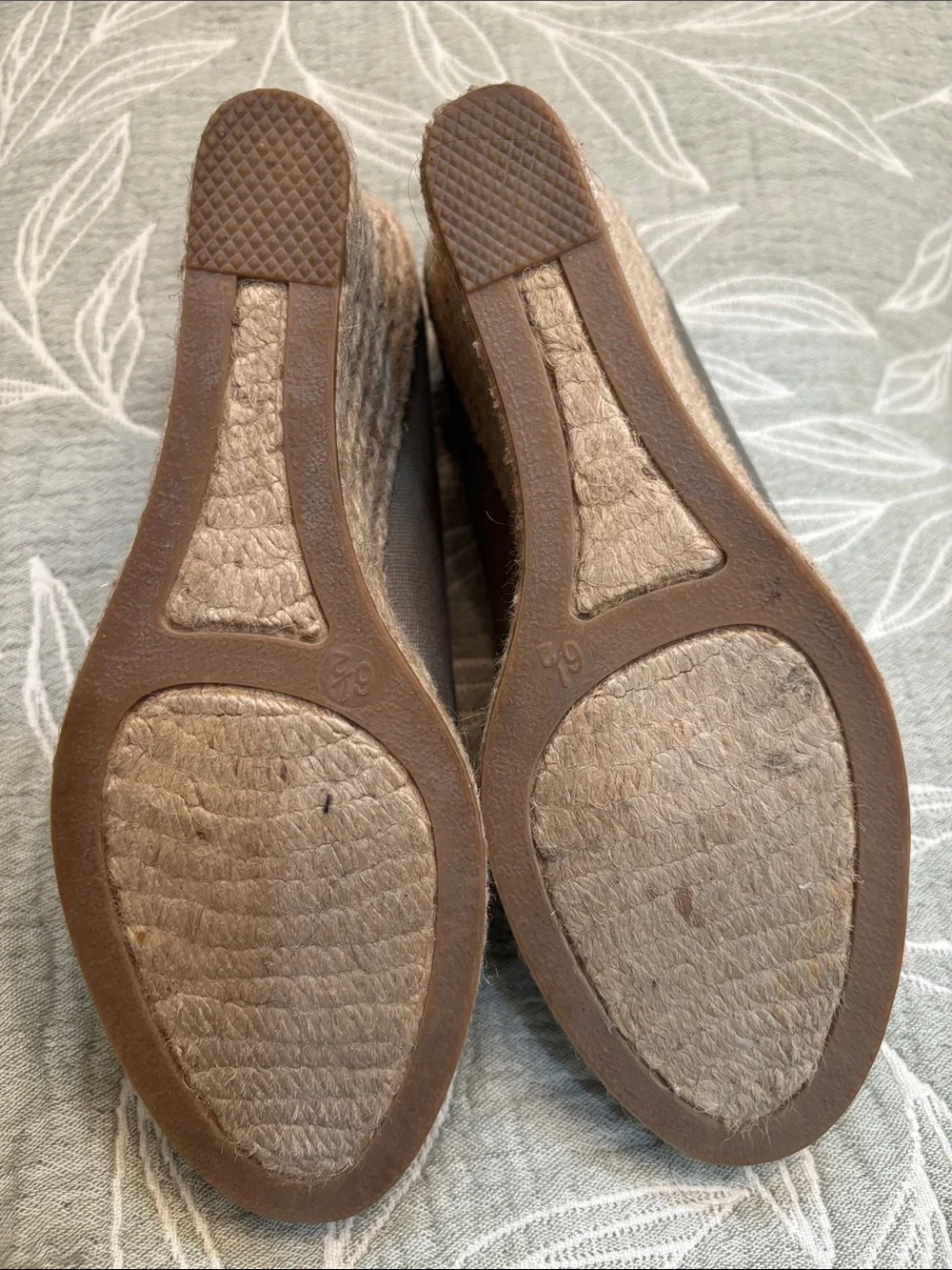 J. Crew Canvas Espadrille Wedges Sage Green- Lightly Used